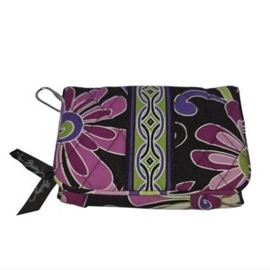 Vera Bradley Purple Punch Bifold Wallet Coin Purse Key Clip Like New